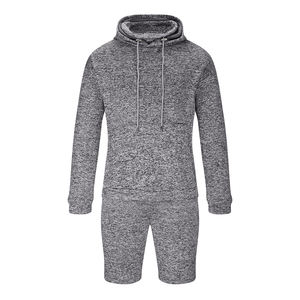 Ensemble de survêtement deux pièces pour hommes 100% vêtements de sport en molleton de coton Sweat à capuche respirant de couleur unie et short avec conception personnalisée - Product Image 6