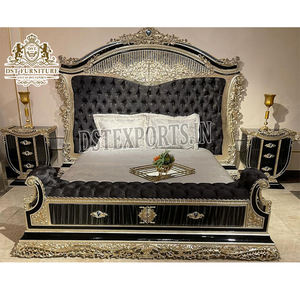 Acheter Royal Mobilier de Chambre Sculpté à la Main Maharaja Lit avec Table d'Appoint Sculpté à la Main Ensemble de Meubles de Chambre à Coucher Acheter Royal Mobilier Sculpté à la Main - Product Image 1