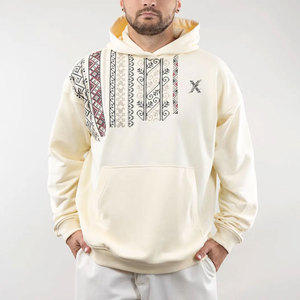 Sudadera con Capucha Bordada de Moda Casual, Cómoda, 100% Algodón, Felpa, Manga Larga, Ropa de Calle, Uso Diario de Invierno - Product Image 1