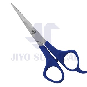 Ciseaux de coupe de cheveux confortables pour barbier, couleur noire, poignée en plastique, ciseaux professionnels à pointe émoussée - Product Image 2