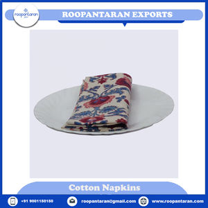 Serviettes de table en satin bloc fait à la main imprimé 100% pur coton serviette de table brodée pour le prix de gros - Product Image 2