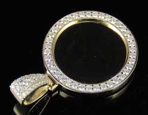 Collier personnalisable en or avec pendentif rond glacé de luxe, visage vide, moissanite, bijoux hip-hop - Product Image 5