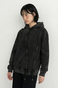 Wholesale Trendy Distressed Rough Patches Hoodie Vintage Casual Unisex <b>Sweatshirt</b> for Retail and Bulk Cotton Pullover Hoodies - Product Image 3