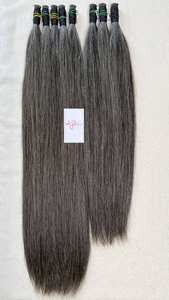 Extensiones de Cabello Humano Natural Gris a Granel, 100% Cabello Virgen Vietnamita Sin Procesar, Súper Doble Trama, Paquetes de Cabello Liso a Granel - Product Image 4