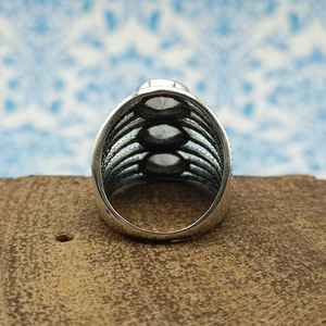 Southwest Design Faceted Moonstone y Diamond Silver Ring Bohemian Artisan Crafted para boda Venta caliente Joyería - Product Image 3