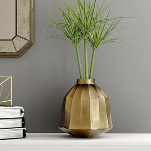 Jarrón de Flores de Mesa Redondo de Aluminio Dorado Metálico de Diseño Moderno de Alta Calidad, Decoración para el Hogar y Bodas, Impex Moradabad - Product Image 5