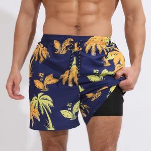 Pantalones cortos de natación estampados de alta calidad personalizados a la moda para hombres verano algodón transpirable moda deportes Fitness entrenamiento hombres pantalones cortos - Product Image 2