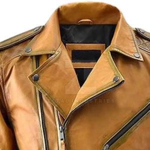 Chaqueta de cuero formal de invierno Pakistán hecho personalizado Color sólido impermeable a prueba de viento logotipo frontal - Product Image 5