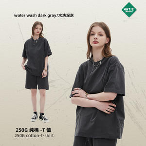 250gsm lavage à l'acide vintage hommes haute qualité lourd recadrée surdimensionné coton T-shirt pour hommes - Product Image 6