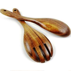 Juego de Servidores de Ensalada Recubiertos de Resina Hechos a Mano, Ecológicos, Aptos para Lavavajillas, Utensilios Modernos para Ensalada de 11 Pulgadas, Hechos en India - Product Image 2