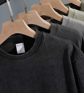 Talla EE. UU. 280 GSM 100% Algodón Oversize Tallas grandes Impresión personalizada Venta al por mayor Camiseta en blanco para hombres Boxy Style Street Wear Dyed Acid - Product Image 3