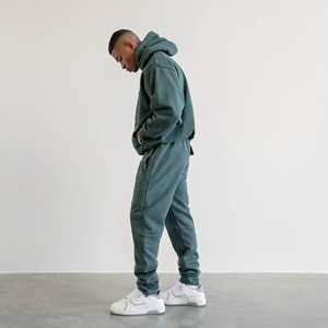 Ropa de calle con logotipo personalizado, venta al por mayor, sudadera de poliéster con forro polar barata, pantalones para correr, chándal para hombre - Product Image 3