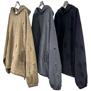 เสื้อมีฮู้ดผ้าขนแกะแบบสวมศีรษะสำหรับผู้ชาย500ผ้าฝ้าย100% มีน้ำหนักมาก - Product Image 4