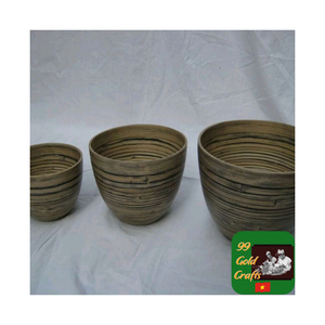 ชามไม้ไผ่ทำด้วยมือพร้อมรูปลักษณ์คลาสสิกน้ำหนักเบาและสามารถนำกลับมาใช้ใหม่ได้สำหรับขนมซุปสลัดหรือกล่องของขวัญ - Product Image 1