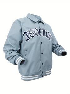 High Quality Custom Made Embroidery Patches Manufacturer Fashion Design Wool Collar Stand <b>Men's</b> Winter Windproof <b>Jacket</b> - Product Image 3