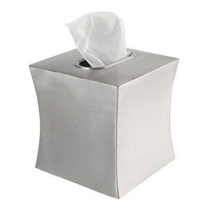 Caja de almacenamiento de pañuelos con diseño de paisaje de metal gris galvanizado, servilletero hecho en fábrica - Product Image 5