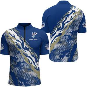 <b>Men's</b> Customizable Retro <b>Bowling</b> <b>Shirt</b> with Vintage Graphic Print, Contrast Collar, and Breathable Moisture-Wicking Performance - Product Image 5