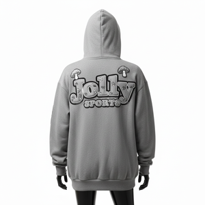 Sweat à capuche zippé pour femme en tissu polaire gris avec logo personnalisé brodé, design de patch, vêtement décontracté confortable, sweat à capuche basique avec fermeture éclair - Product Image 2