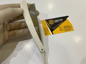 RTS High Quality Straight <b>Edge</b> Barber Razor with White Plastic Handle Stainless Steel Blade for Salon Use for Throat - Product Image 5