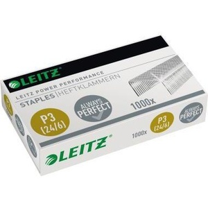 Grapas de Acero Galvanizado Leitz P3 24/6, Paquete de 1000 Unidades para Grapadoras Leitz 5500-5548 - Product Image 1