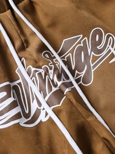 กางเกงขาสั้นออกกำลังกายสำหรับผู้ชายในช่วงฤดูร้อนออกแบบได้ตามต้องการขนาด6XL มีเชือกผูกตัวอักษรกราฟิกทรงสูงทำจากตาข่าย - Product Image 3