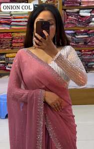 Diseñador indio Bollywood étnico Sari último tradicional Sari exclusivo elegante fiesta desgaste nupcial tendencia Setter Sari mujeres - Product Image 2