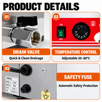 Armoire chauffante pour hot-dogs, 27L, 500W, en acier inoxydable, pour comptoir, avec contrôle de température, pour restaurant