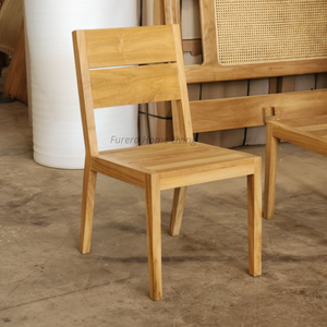 Chaise de salle à manger extérieure moderne en teck couleur naturelle coussin imperméable pour la maison hôtel restaurant parc utiliser du bois durable pour les villas - Product Image 2