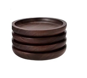 Rustic Walnut Wood Coasters <b>Set</b> Crafted from Premium Acacia Wood with Smooth Wooden Finish for Hot and Cold <b>Beverage</b> <b>Serving</b> - Product Image 4