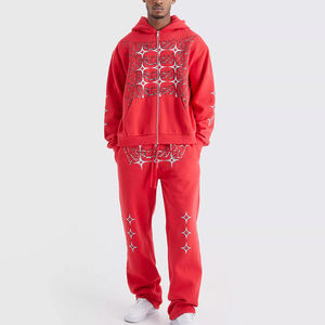 Chándales de entrenamiento de gimnasia de algodón 100% para hombre al por mayor, chándales deportivos lisos personalizados con capucha para invierno - Product Image 1