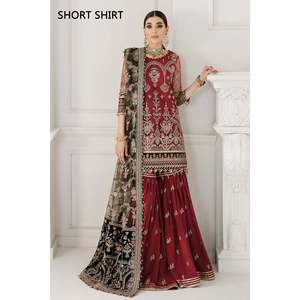Embroidered Chiffon <b>Net</b> <b>Fabric</b> for Winter Garments - Product Image 2