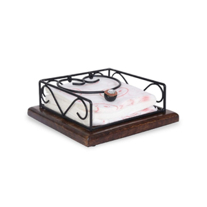 Servilletero de hierro forjado de madera antigua directo del proveedor indio, cajas de pañuelos decorativas para uso en mesa, cajas empaquetadas - Product Image 1