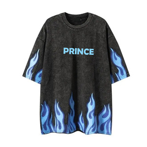 Venta al por mayor de alta calidad de diseño personalizado DTF impreso Anti-Pilling transpirable suelta Fit manga corta Camiseta para hombres de punto de algodón - Product Image 4