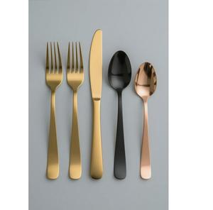 Juego de cubiertos de acero inoxidable con acabado dorado, el símbolo definitivo de clase, gracia y durabilidad para espacios de comedor modernos - Product Image 2