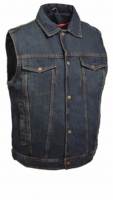 Haute Performance noir hommes 10 poches Denim dentelle gilet toile PU cuir gilet vestes gilets