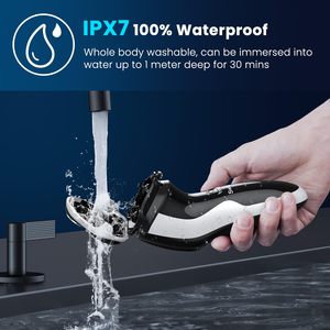 Afeitadora Eléctrica Recargable para Hombre, Impermeable, para Uso en Seco y Húmedo, Recortadora de Vello Nasal y Patillas, IPX7, Repuesto para Afeitadora Facial de Uso en Seco y Húmedo - Product Image 5