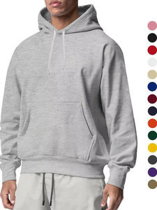 Sweat-shirt décontracté à manches longues en polyester, couleur unie, logo personnalisé, streetwear, sweat-shirt pour homme, sweat-shirt uni - Product Image 3