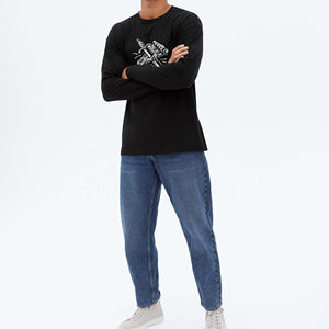 Camiseta Deportiva Personalizada para Hombre, Cuello Redondo, Estilo Formal, Impresión Puff, Diseño Sólido, Holgada, Transpirable, de Punto, Secado Rápido - Product Image 3