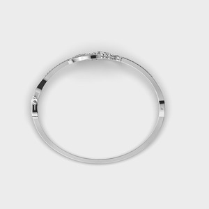 IGI Certified Round & Pear Floral <b>Infinity</b> Diamond <b>Bracelet</b> in Solid 925 Sterling Silver - Product Image 4