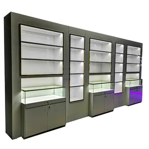 Smoke Shop Interiors Dekoration Design Kunden spezifische Glas Tabak Display Regal Showcase Counter Möbel Dispensar Shop Displays
