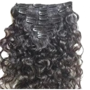 Ensemble de 7 extensions de cheveux bouclés à clip pour femmes, perruques à cheveux longs bouclés à double trame - Product Image 1