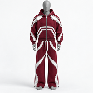 Survêtement d'hiver en molleton 100% coton de haute qualité, grande taille, coupe ample pour homme, logo imprimé sur mesure, respirant. - Product Image 6