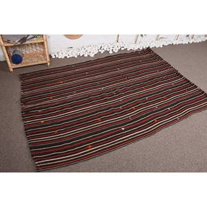 Modern Brown Striped Wool <b>Rug</b> 4.6ft X 6.9ft Polyester for Living Room Bedroom Abstract Rectangle Pattern for <b>Car</b> Use Latex - Product Image 2