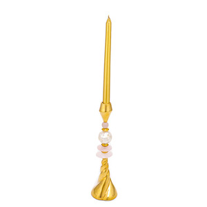 Portavelas de diseño de latón grueso elegante romántico de lujo habitación de Navidad artesanías decorativas cena elegante - Product Image 2