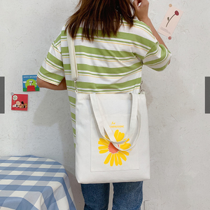 Vente en gros logo personnalisé style coréen dames multicolore école toile sac à main à la mode pour étudiants sac à provisions bandoulière - Product Image 4