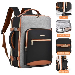 XINGYONZHE แฟชั่นกระเป๋าเป้สะพายหลังเดินทางแบบสบายๆ 20-37L ซอฟท์แบ็คไนลอนสำหรับทุกเพศพร้อมพอร์ต USB ช่องใส่รองเท้ากระเป๋าจัดระเบียบ - Product Image 3