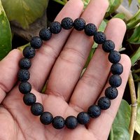 Pulsera de Piedra Volcánica Natural Tallada de Alta Calidad, Cuentas Elásticas de 8mm, Joyería de Piedras Preciosas Hecha a Mano, Tendencia de Moda para Meditación
