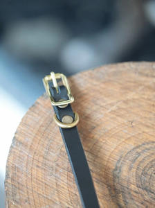 Classic 15mm <b>Black</b> Leather <b>Dog</b> <b>Collar</b> with Waterproof Feature - Product Image 5