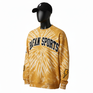 Sweat-shirt pour homme en coton molletonné doux, finition tie-dye, impression personnalisée sur écran, lavage à l'acide, basiques pour homme - Product Image 4