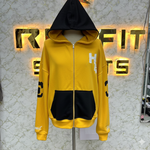 Sweat à capuche à fermeture éclair de qualité supérieure très demandé, imprimé en relief, fabriqué en usine, prix bas, sweat à capuche pour hommes, sweat à capuche pour hommes - Product Image 5